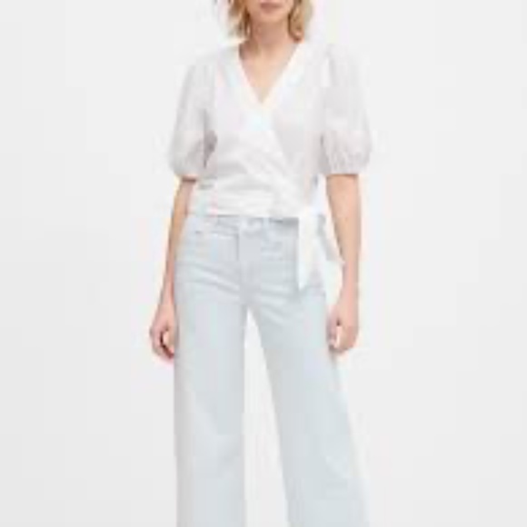 Banana Republic Poplin Puff Sleeve Crop Top - PM - Picture 3 of 6